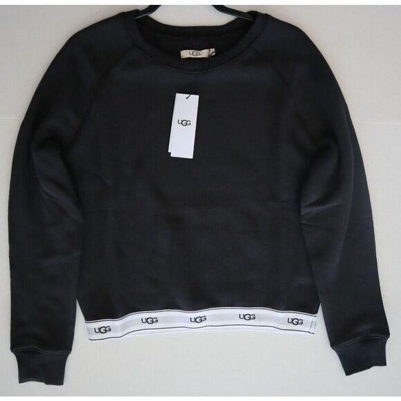 UGG 1104851 Women's Sz Small Black Nena French Terry Sweatshirt - Picture 10 of 12